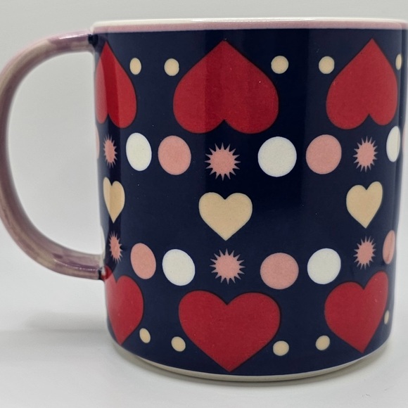 L'amour Heart Pattern Mug - Red and Navy - Picture 3 of 8